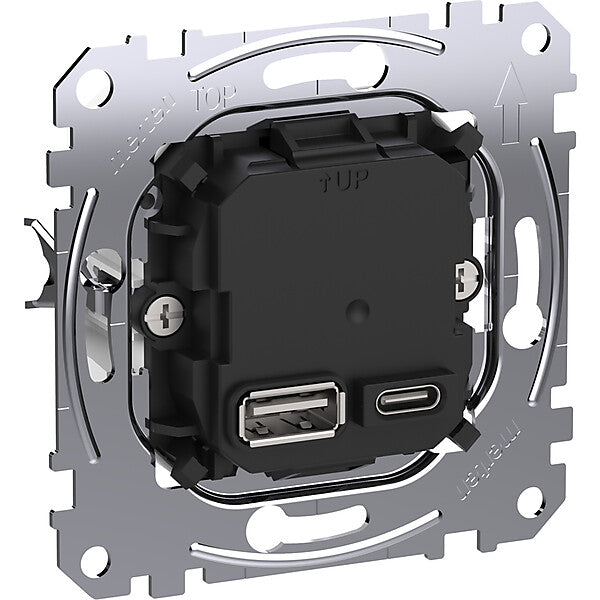 Merten USB-Ladeeinsatz Typ A+C mit Power-Delivery-T MEG4366-0120